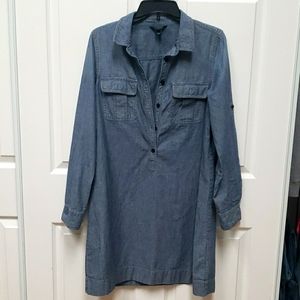 Blue denim dress long sleeve